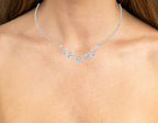 Blue Topaz Necklace 7.32 Carats Sterling Silver