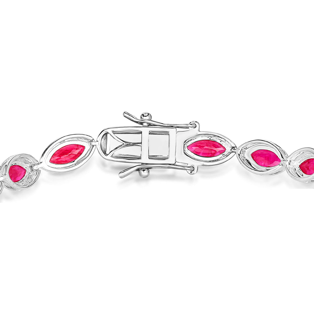 Ruby Bracelet 8.98 Carats 14K White Gold