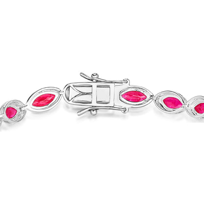Ruby Bracelet 8.98 Carats 14K White Gold