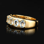 Sky Blue Topaz Ring 1.80 Carats Gold Plated Silver