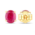 Ruby Stud Earrings 0.58 Carats 14K Yellow Gold