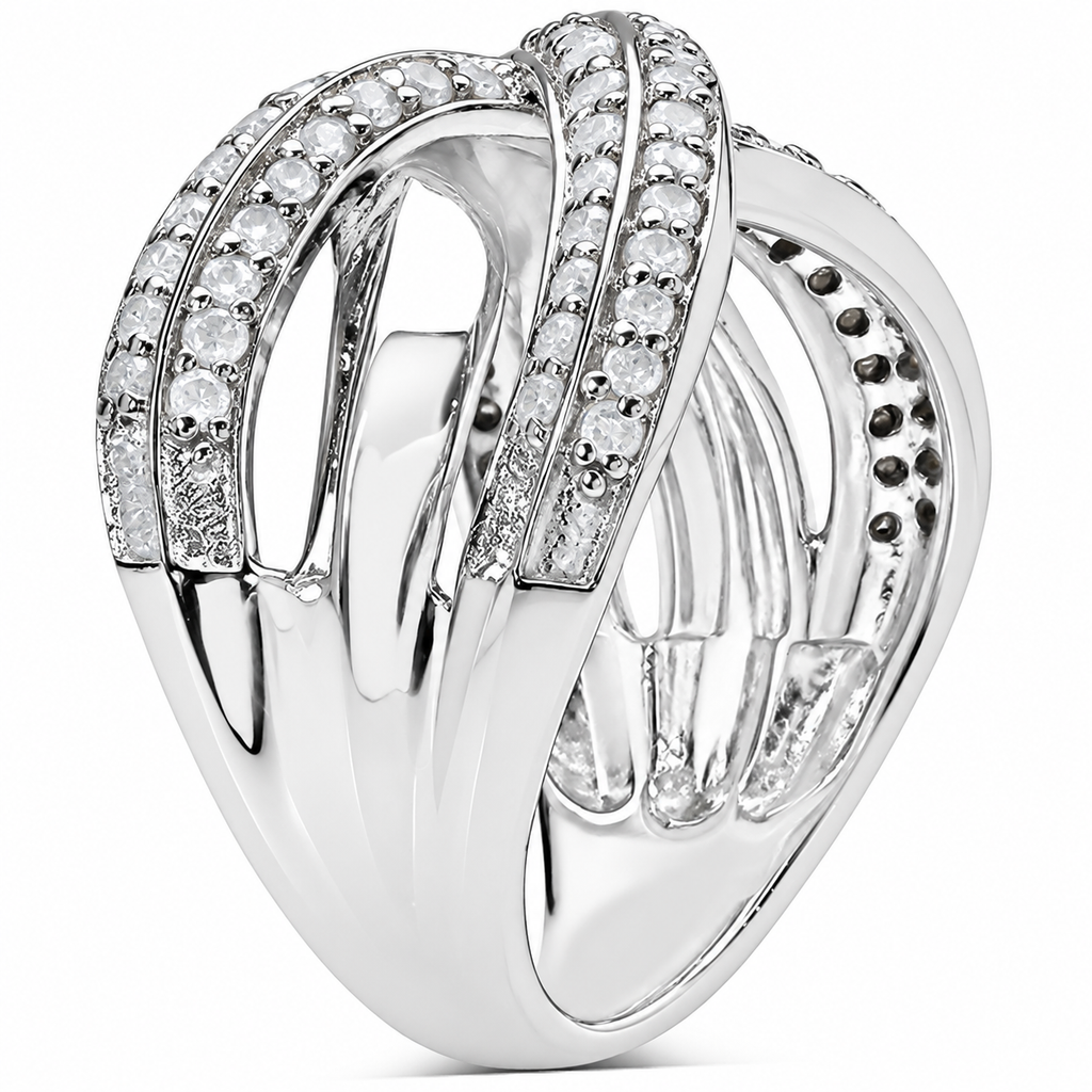 Diamond Ring 0.54 Carats Sterling Silver