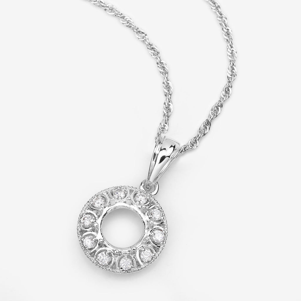Diamond Pendant 0.28 Carats 14K White Gold