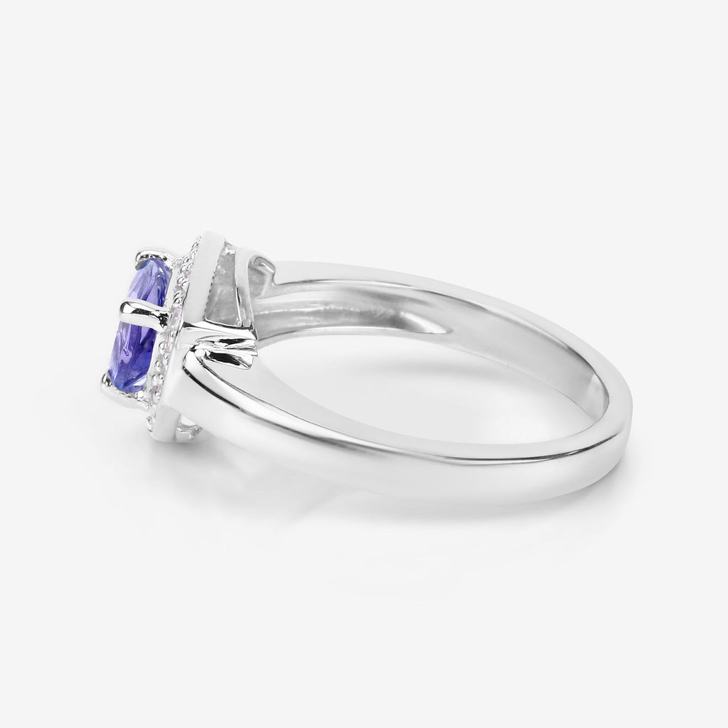 Tanzanite Ring With White Topaz 0.84 Carats Sterling Silver