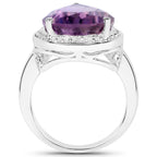 Amethyst Ring 8.98 Carats Sterling Silver