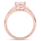 Morganite Ring 1.18 Carats Gold Plated Silver