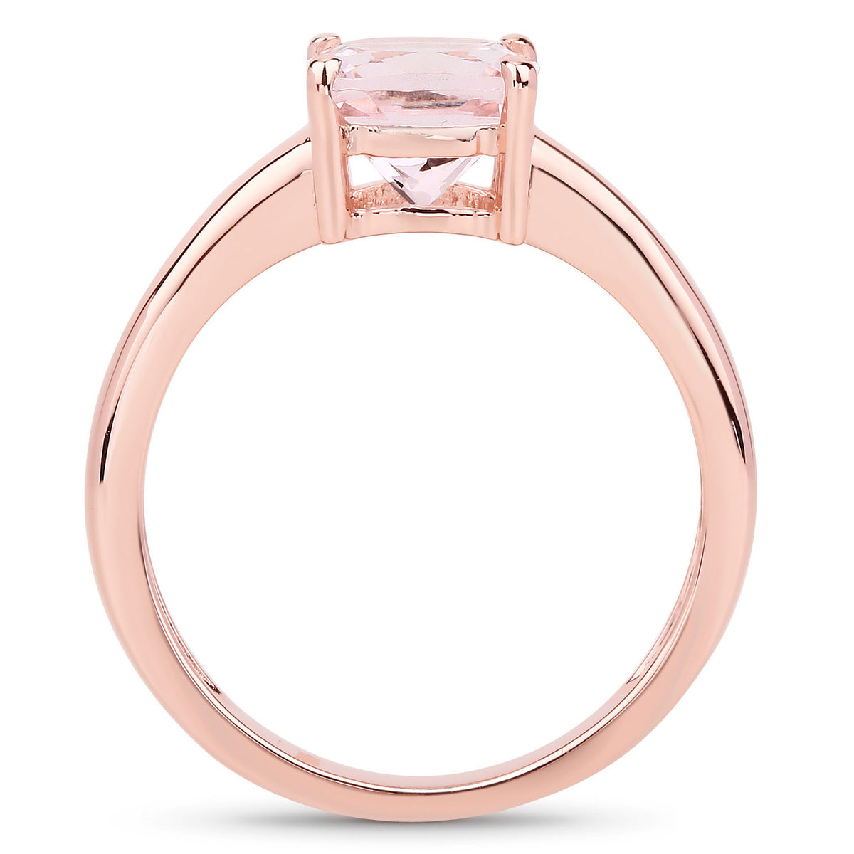 Morganite Ring 1.18 Carats Gold Plated Silver