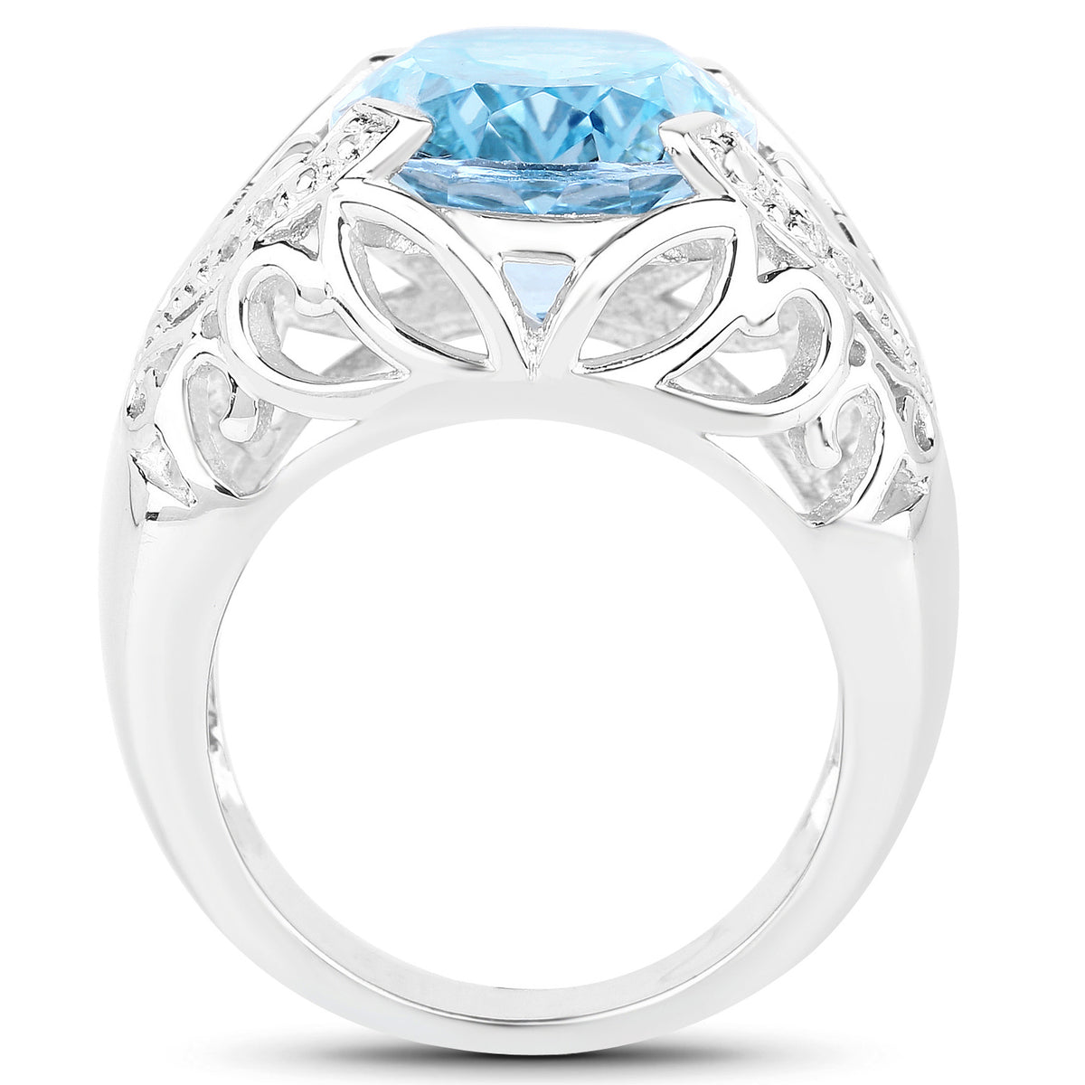 Multicolor Topaz Ring 11.2 Carats Sterling Silver