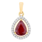 Ruby Pendant With Diamonds 1.58 Carats 14K Yellow Gold
