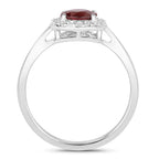 Ruby Ring With Diamonds 1.08 Carats 14K White Gold