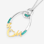 Emerald Mom Pendant 0.14 Carats Gold Plated Silver