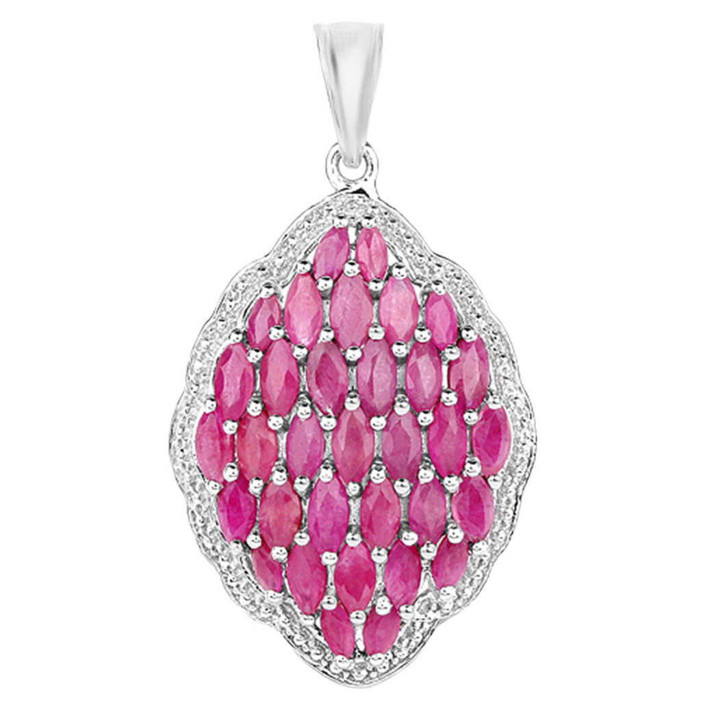 Ruby Pendant 4.42 Carats Sterling Silver