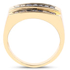 Blue Sapphire Ring 1.04 Carats Gold Plated Silver