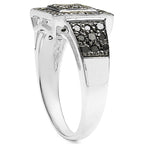 Multicolor Diamond Ring 0.74 Carats Sterling Silver