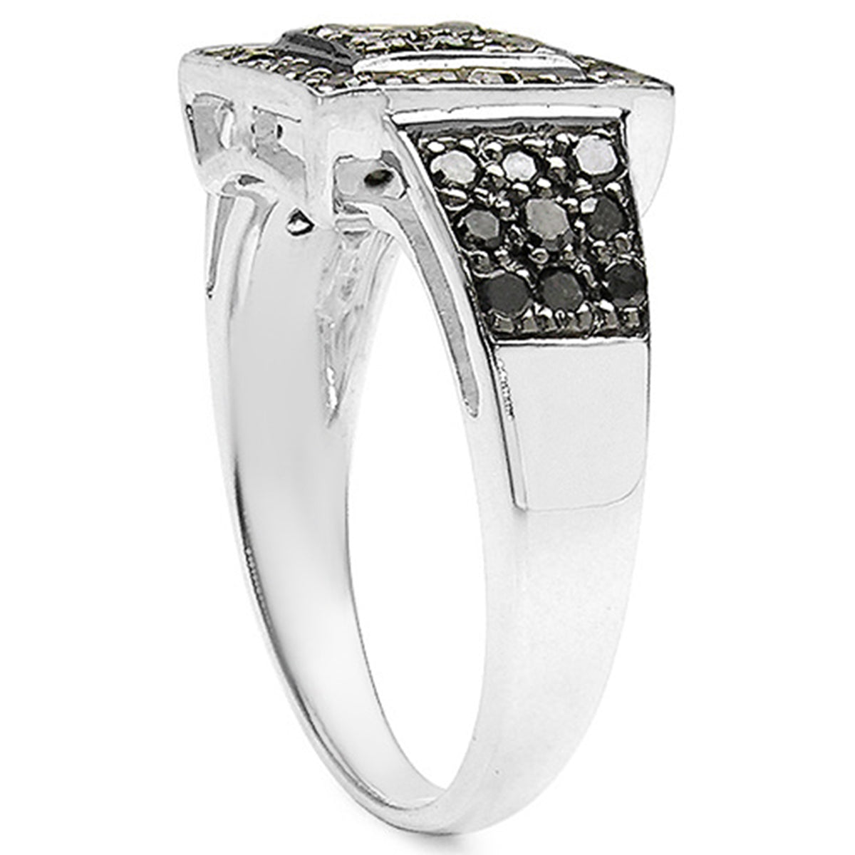 Multicolor Diamond Ring 0.74 Carats Sterling Silver