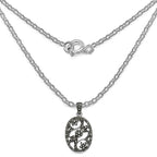Black Diamond Flower Pendant 0.2 Carats Sterling Silver