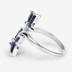 Blue Sapphire Ring 1.74 Carats Sterling Silver
