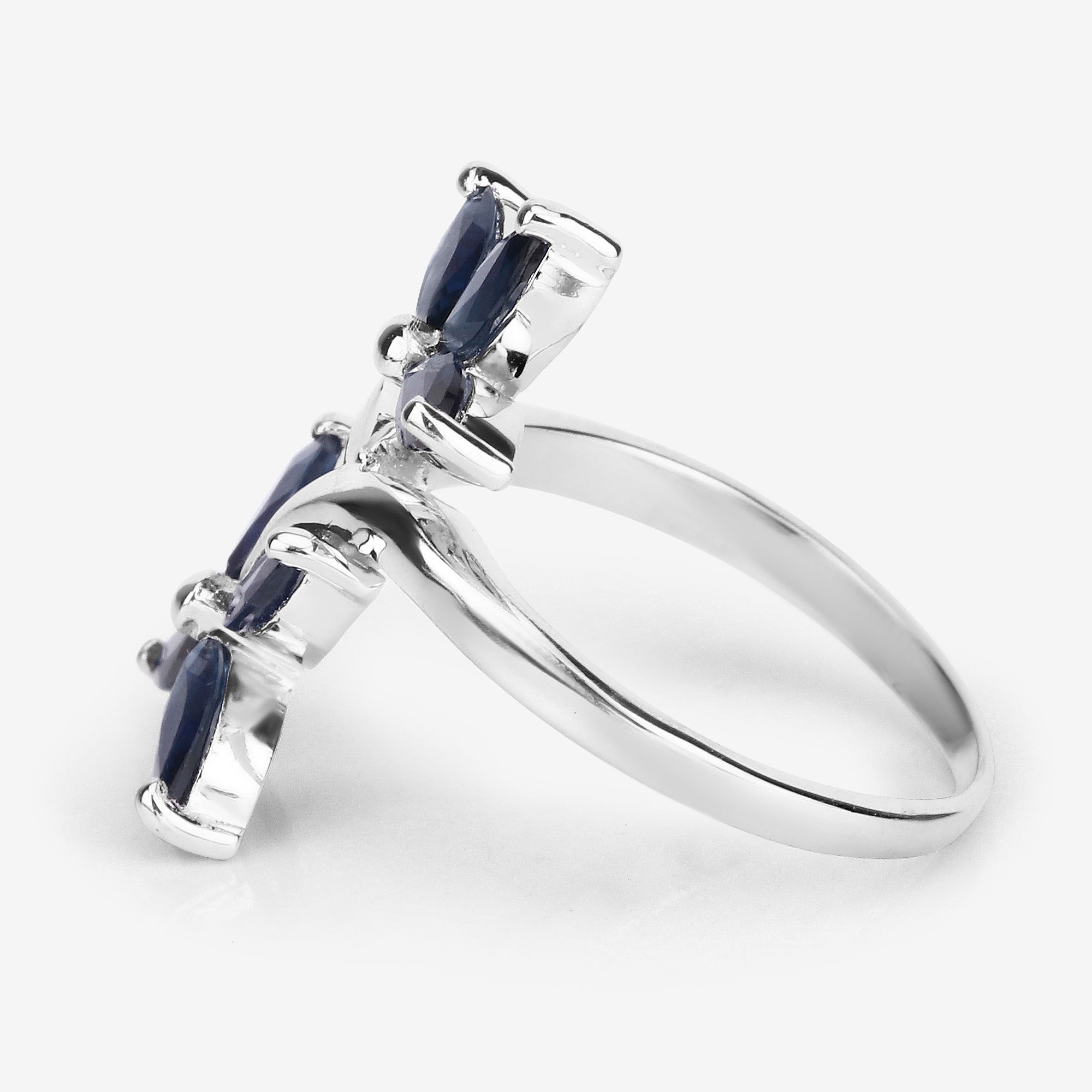 Blue Sapphire Ring 1.74 Carats Sterling Silver