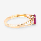 Ruby Ring With Diamonds 0.92 Carats 14K Yellow Gold