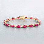 Ruby Bracelet 7.98 Carats 10K Yellow Gold