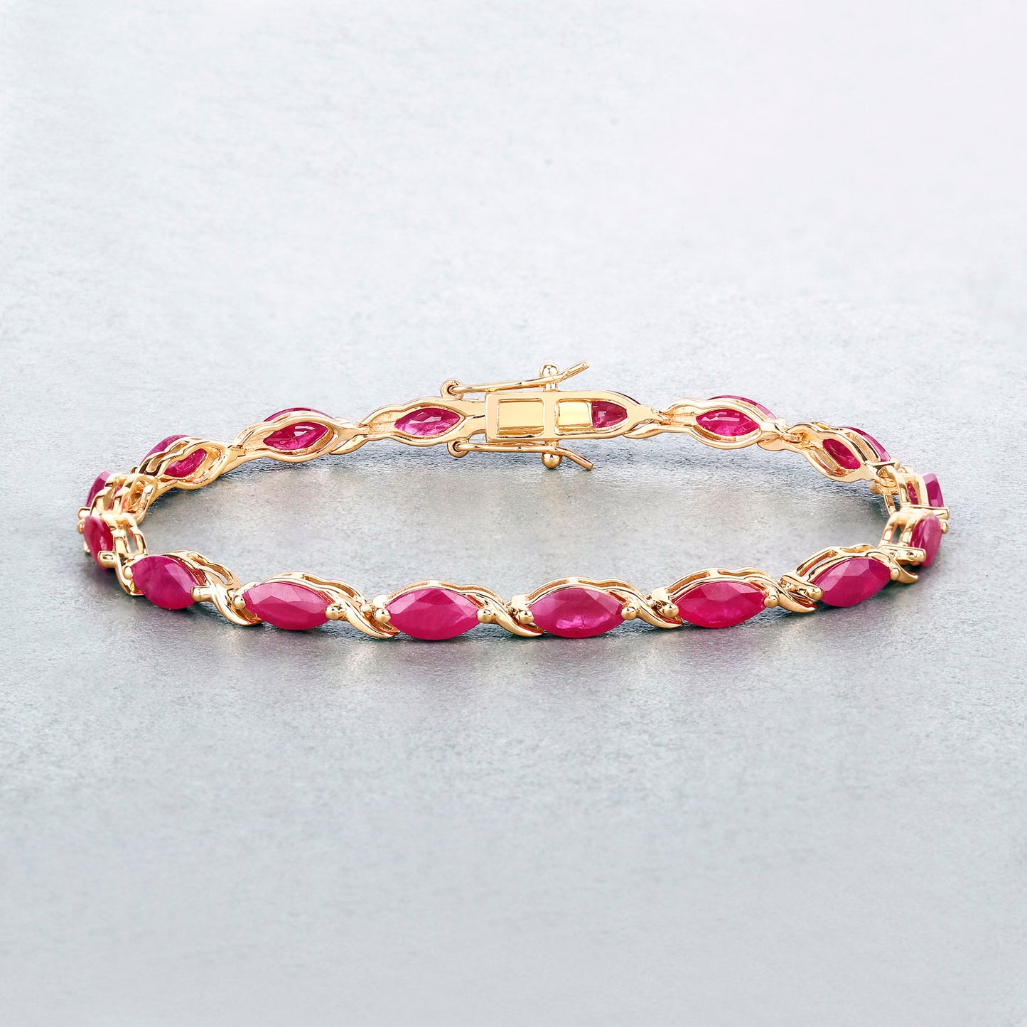 Ruby Bracelet 7.98 Carats 10K Yellow Gold