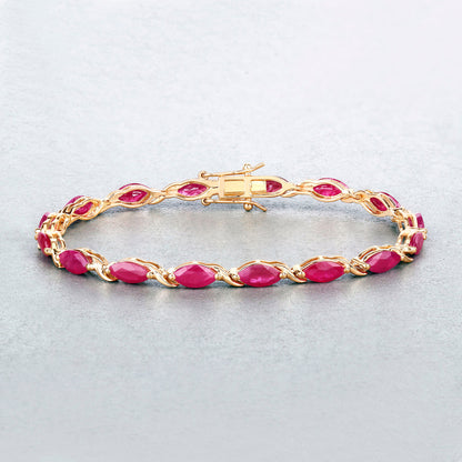 Ruby Bracelet 7.98 Carats 10K Yellow Gold
