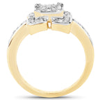 Diamond Ring 0.22 Carats Gold Plated Silver