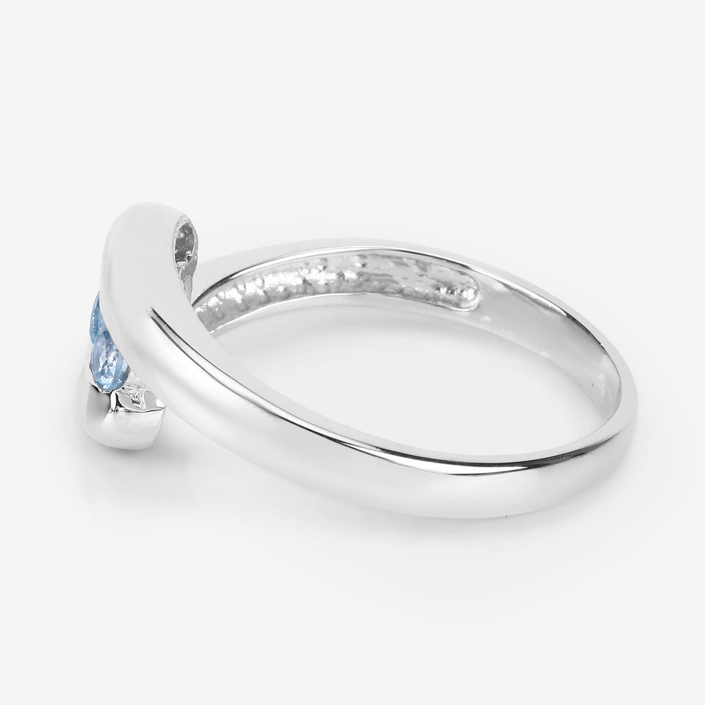 Blue Topaz Ring 0.7 Carats Sterling Silver