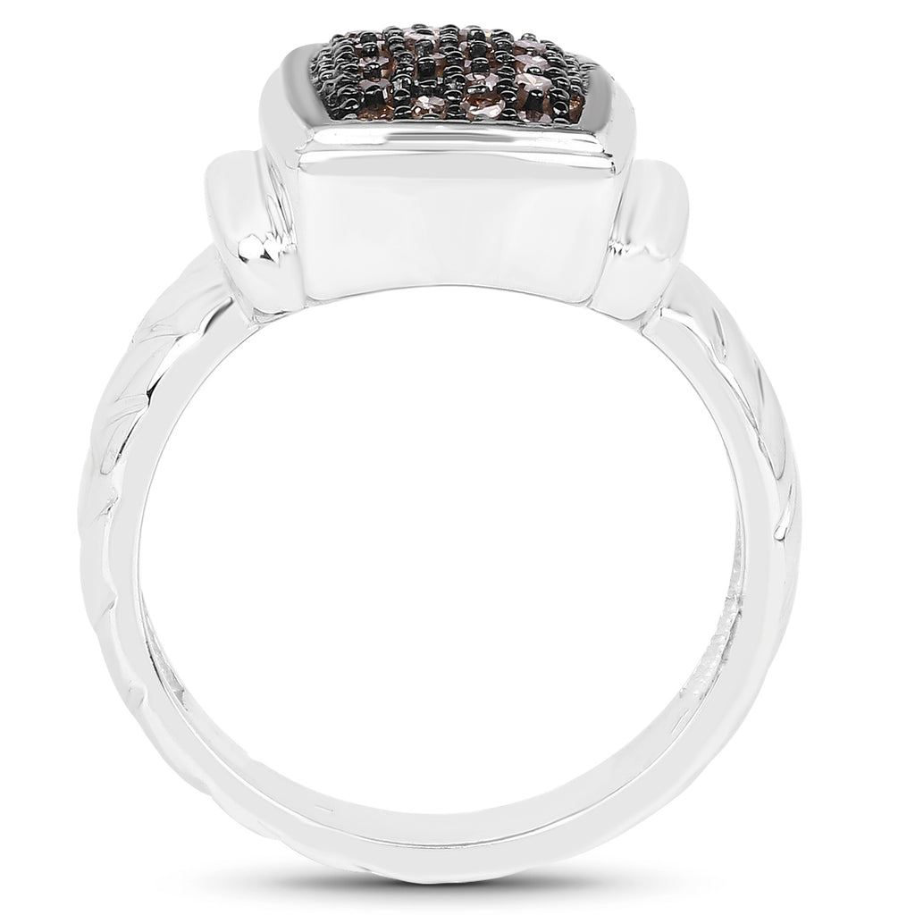 Champagne Diamond Ring 0.2 Carats Sterling Silver