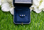 Blue Sapphires Diamonds Half Eternity Band Ring 3.29 Carats 18K Yellow Gold