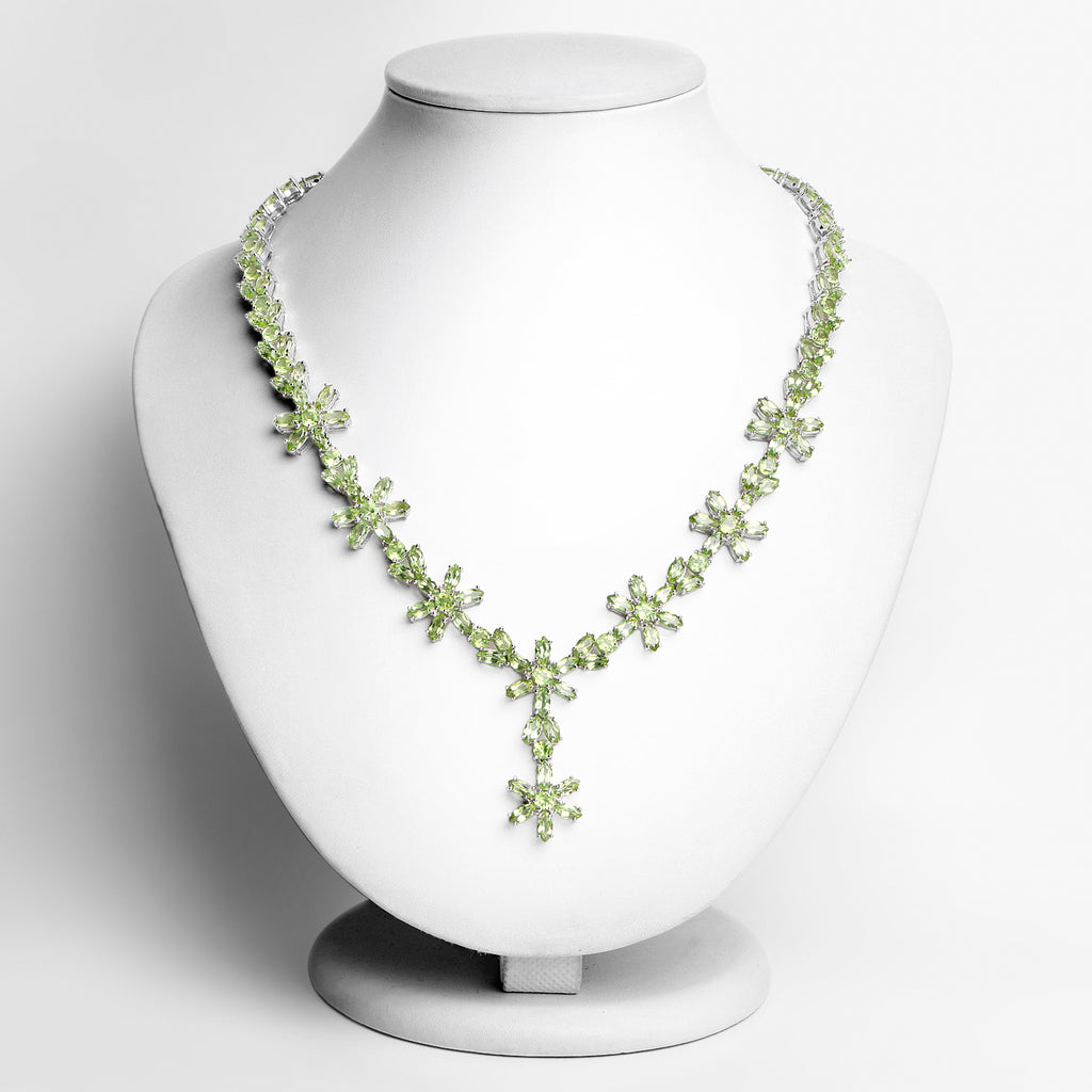 Peridot Necklace 43 Carats Sterling Silver