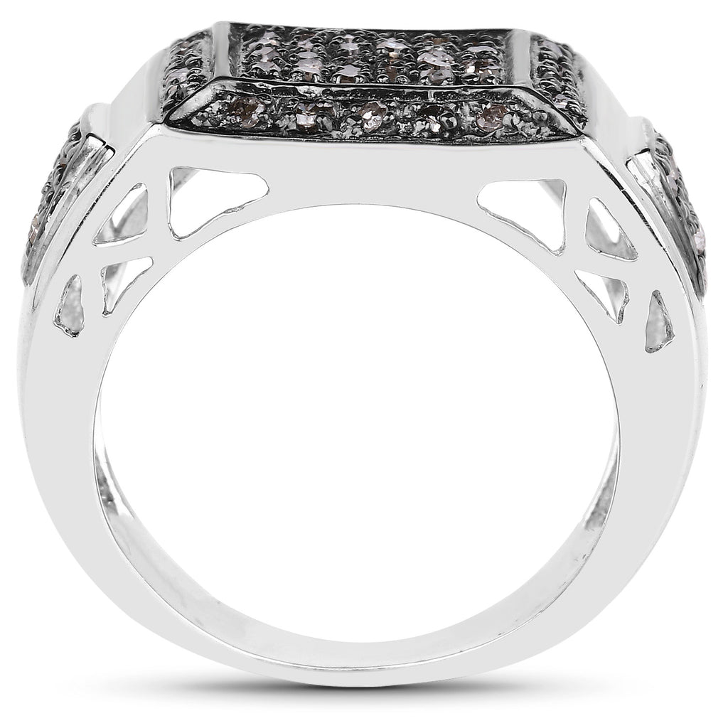 Champagne Diamond Ring 0.46 Carats Sterling Silver