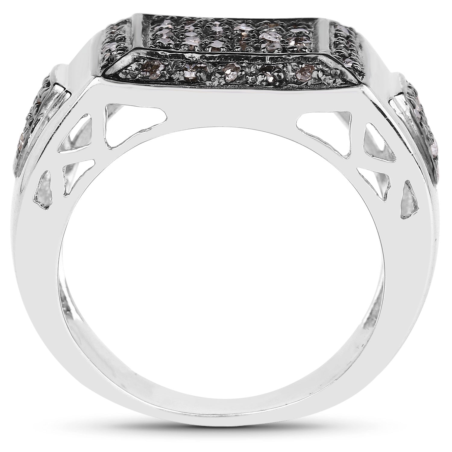 Champagne Diamond Ring 0.46 Carats Sterling Silver