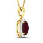 Ruby Pendant With Diamonds 2.48 Carats 14K Yellow Gold