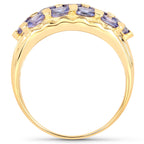 Tanzanite Ring 2.2 Carats Gold Plated Silver