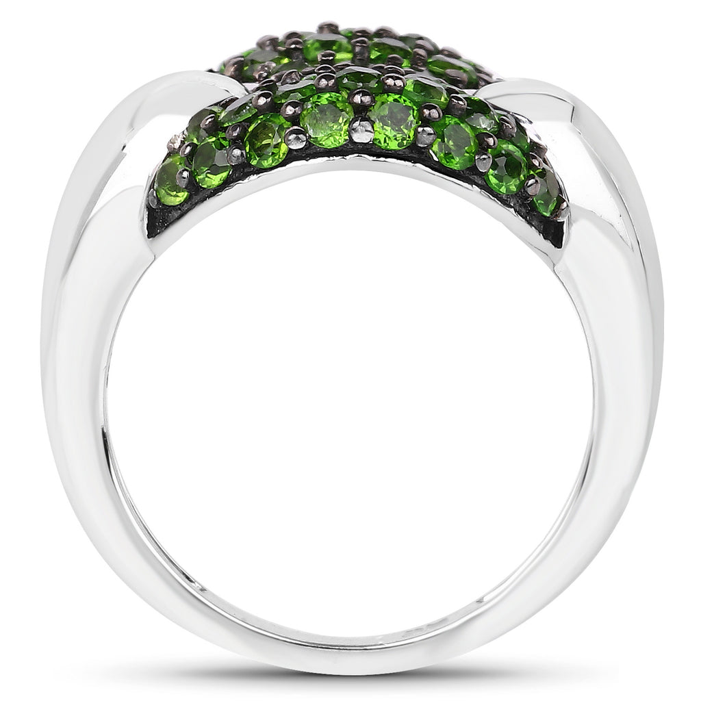 Chrome Diopside Ring 1.78 Carats Sterling Silver