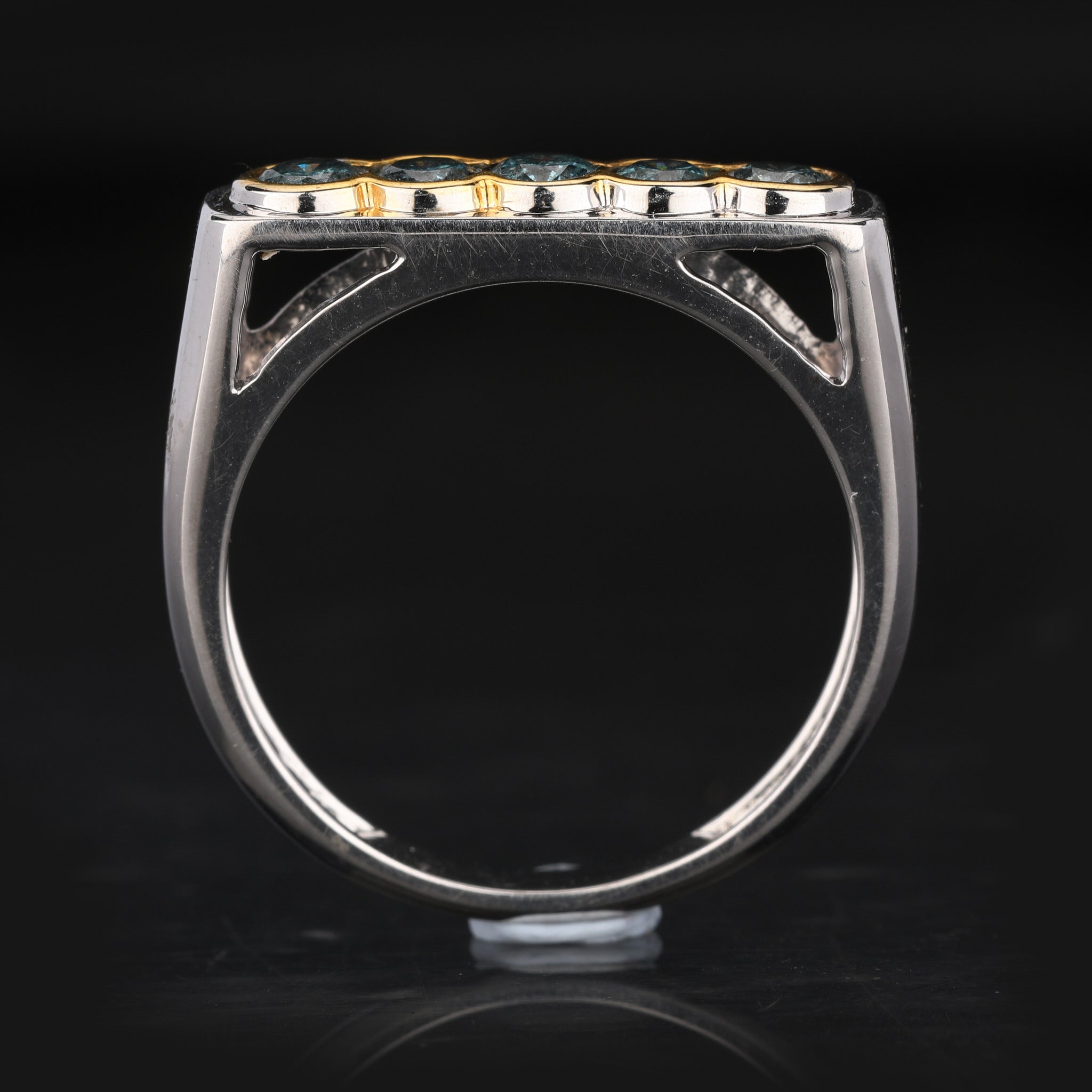 Blue Diamond Ring 0.5 Carats 9K Yellow & White Gold