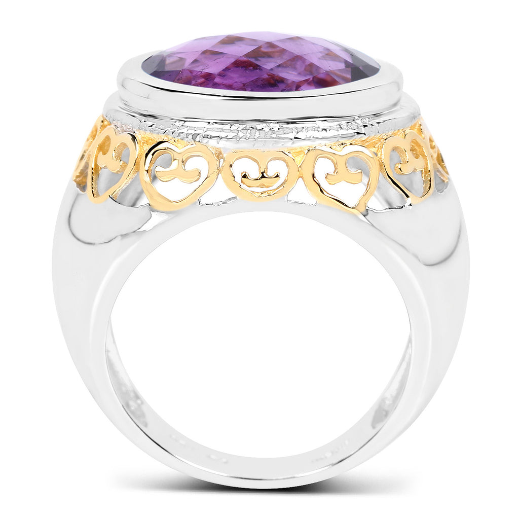 Amethyst Ring 6.9 Carats Sterling Silver