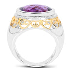 Amethyst Ring 6.9 Carats Sterling Silver
