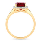 Rubellite Ring With Diamonds 2.72 Carats 14K Yellow Gold