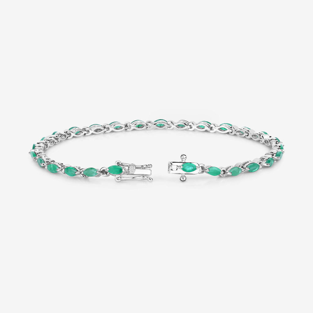 Zambian Emerald Bracelet 3.22 Carats Sterling Silver
