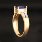 Natural Tanzanite Ring With Diamonds 1.99 Carats 9K Yellow Gold
