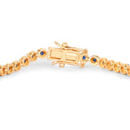 Natural Blue Sapphire Bracelet 3.12 Carats 14K Yellow Gold