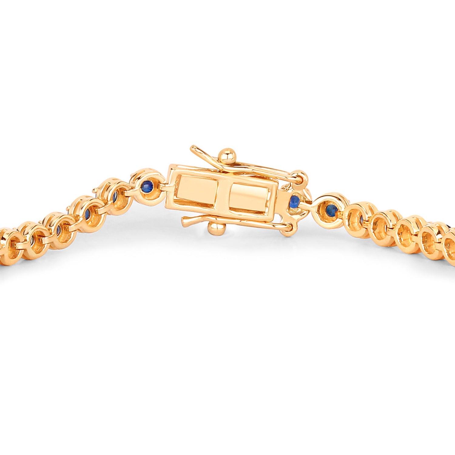 Natural Blue Sapphire Bracelet 3.12 Carats 14K Yellow Gold