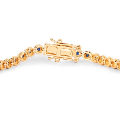 Natural Blue Sapphire Bracelet 3.12 Carats 14K Yellow Gold