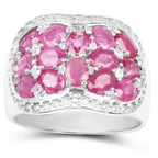 Ruby Ring With White Topaz 3 Carats Sterling Silver