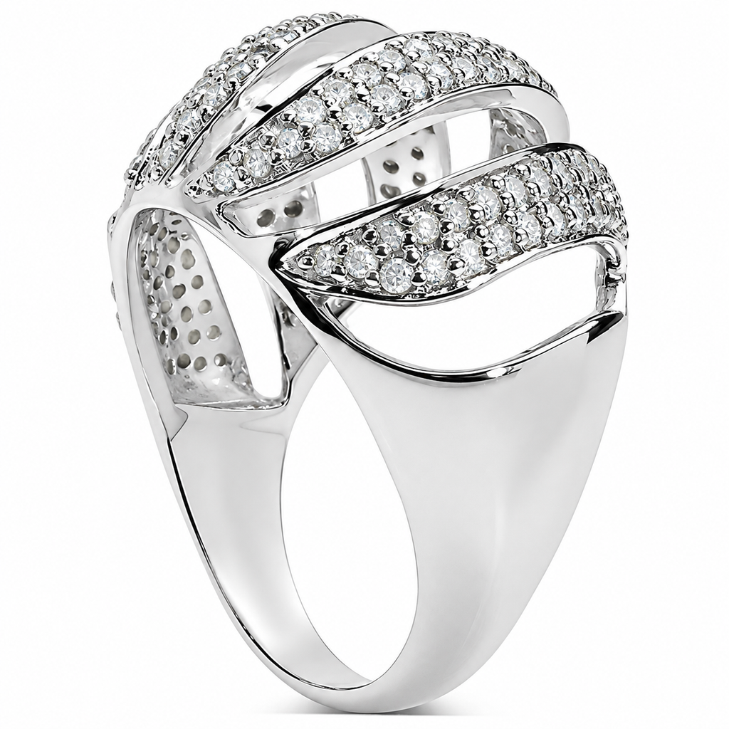 Diamond Ring 0.96 Carats Sterling Silver