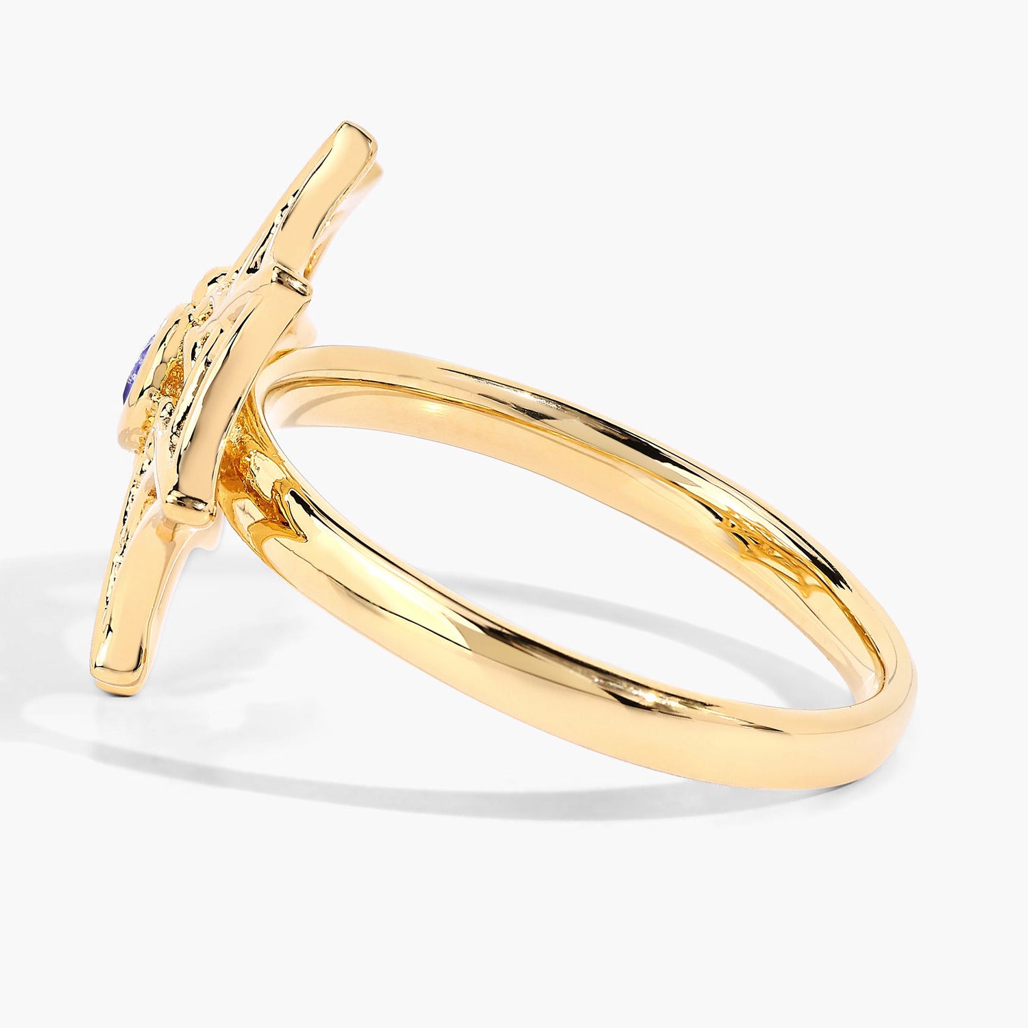 Tanzanite Spider Web Ring 0.08 Carats Gold Plated Silver