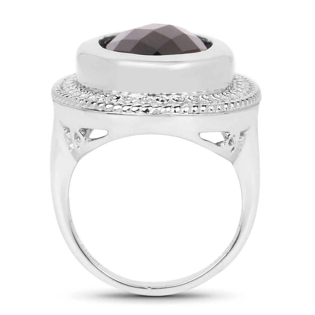Smoky Quartz Ring 7.88 Carats Sterling Silver
