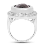 Smoky Quartz Ring 7.88 Carats Sterling Silver